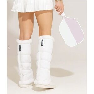 Warmth Lifestyle Sport Flip-Fit Reversible White Leg Warmers NWT